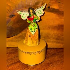 New Lucky Love Guardian angel music box wood carved